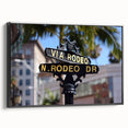 Black and white framed canvas depicting a vintage Beverly Hills landscape, ideal for bedroom wall decor.