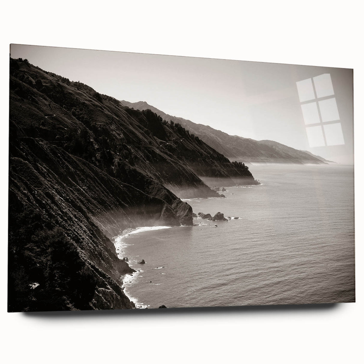 Acrylic print of Big Sur with rich blue and green hues, ideal for bedroom or dining room art.
