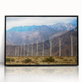 Large abstract wall art of Palm Springs with vibrant hues on a black framed acrylic, suitable for modern living room decor.