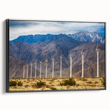 Black and white landscape art painting of Palm Springs on a framed canvas, ideal for bedroom decor.