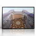 Large abstract wall art depicting San Francisco's skyline in muted gray tones on black framed acrylic.