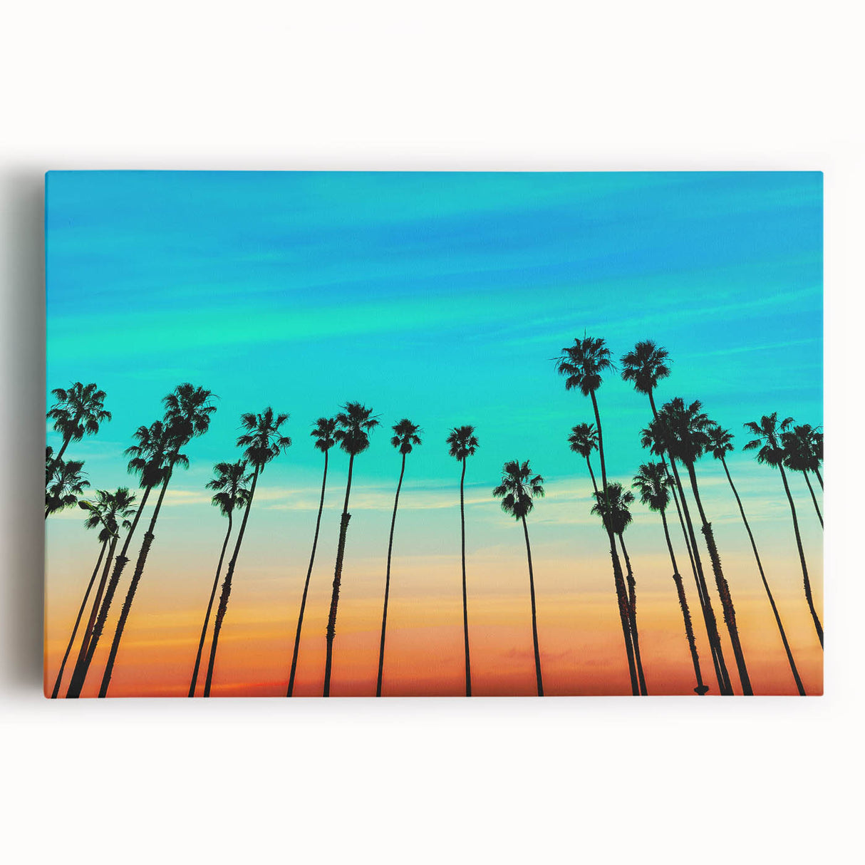 Black and white stretched canvas of Santa Barbara coastline, ideal for kitchen wall art.