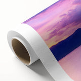 Art deco poster of Sierra Nevada scenery in pastel shades on rolled canvas, ideal for nursery wall art.