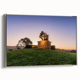 Framed canvas featuring a vintage-style landscape art painting of Sonoma, California, with muted earth tones.