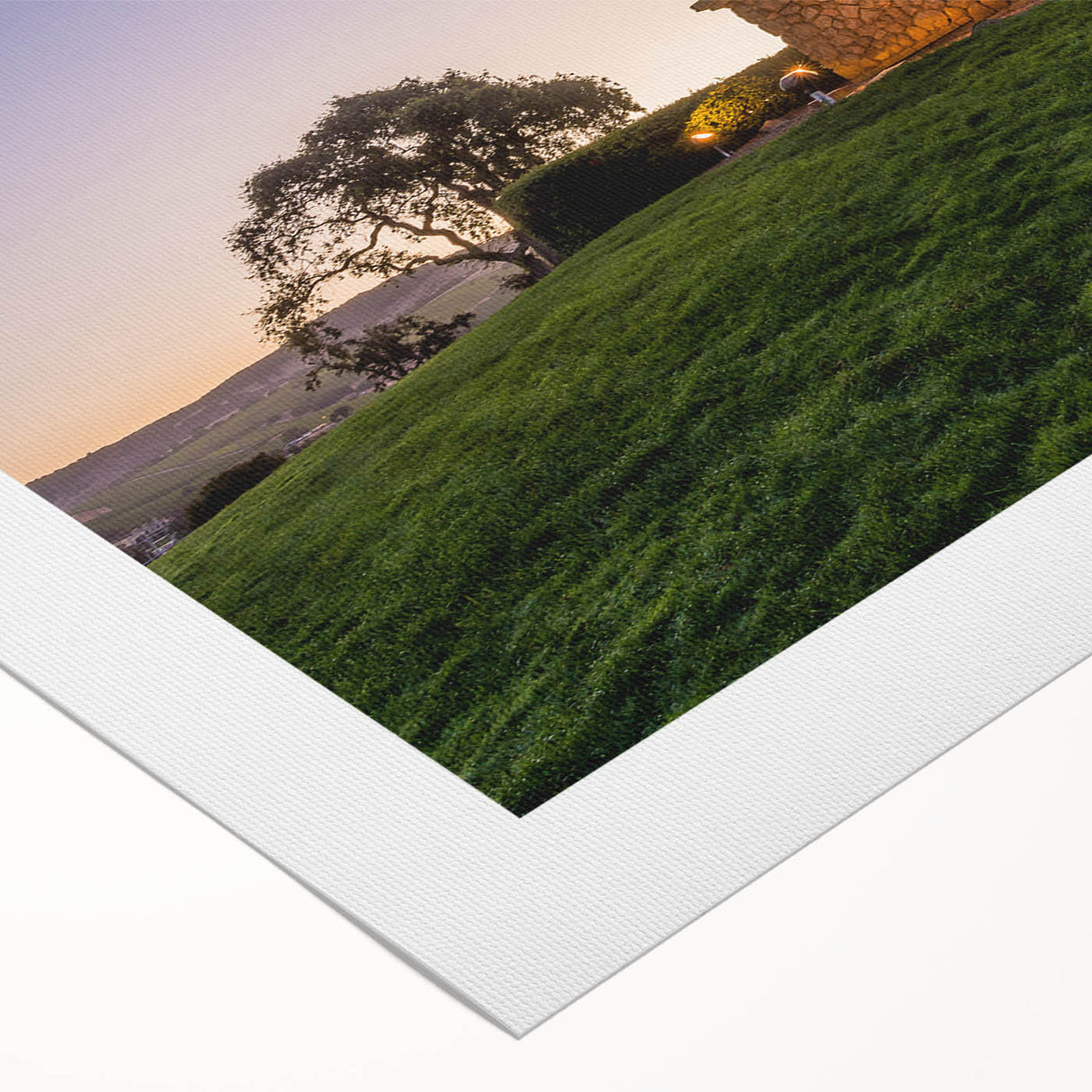 Art deco poster of Sonoma, California landscape in muted earth tones on rolled canvas, suitable for dining room wall art.