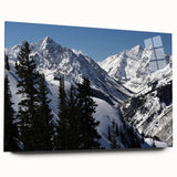 Large abstract wall art of Aspen, Colorado in vibrant autumn colors on acrylic glass, ideal for bedroom or dining room decor.