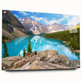 Acrylic print of the Rocky Mountains in Colorado, featuring earth tones, ideal for dining room decor.