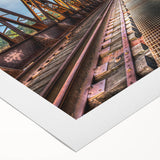 Art deco poster of Connecticut scenery in muted greens and blues on rolled canvas, suitable for dining room wall art.