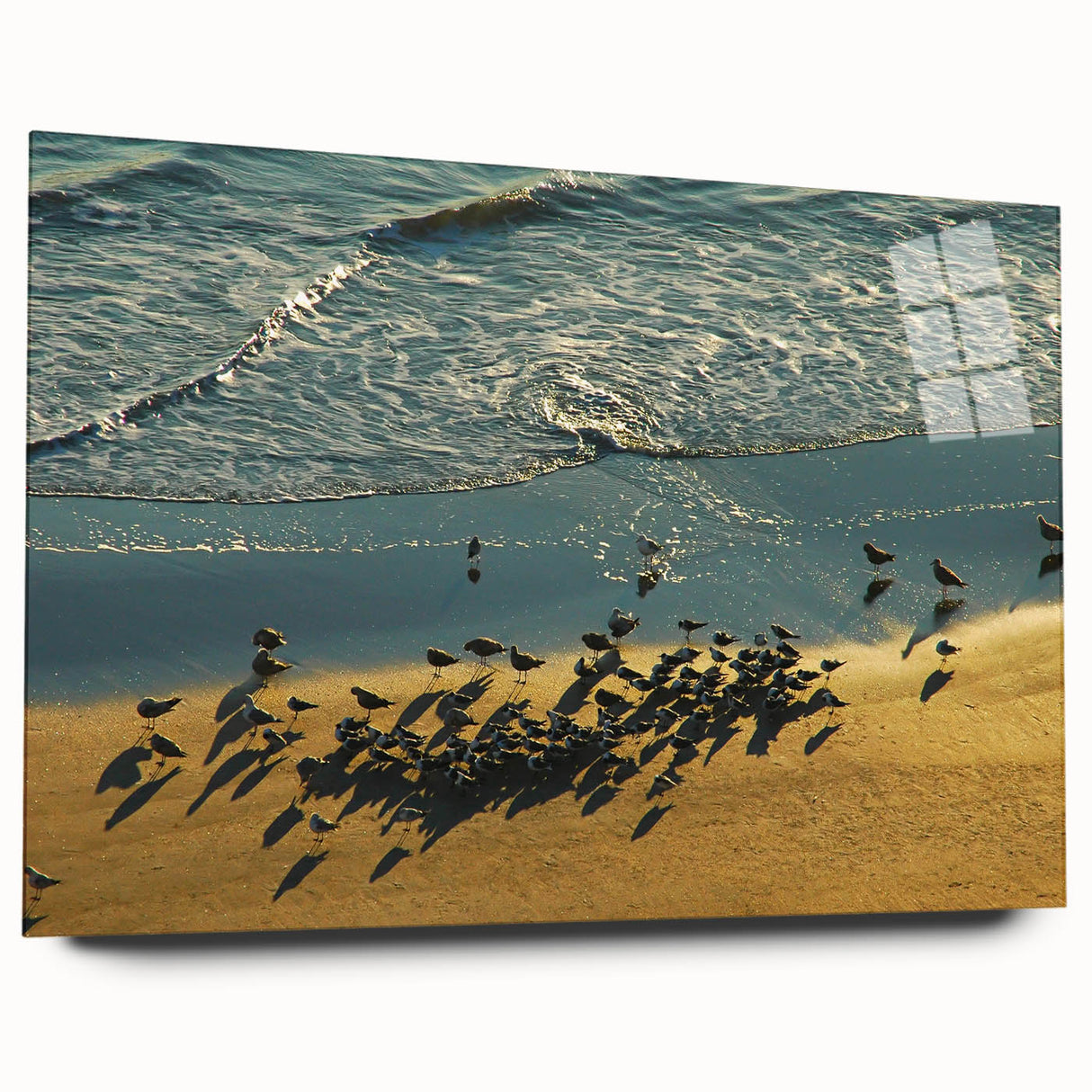 Large abstract wall art of Daytona scenery in vibrant shades, printed on acrylic glass.