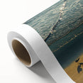 Art deco poster of Daytona scenery in pastel shades on rolled canvas, ideal for nursery wall art.