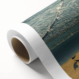 Art deco poster of Daytona scenery in pastel shades on rolled canvas, ideal for nursery wall art.