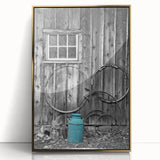 Mid-century modernist style Delaware scenery on acrylic print, with gold frame, ideal for modern art wall decor.