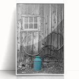 Art deco style Delaware scenery poster in a white framed acrylic, featuring muted blues and greens.