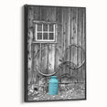 Black and white framed canvas of Delaware landscape, featuring vintage poster art style, suitable for bedroom decor.