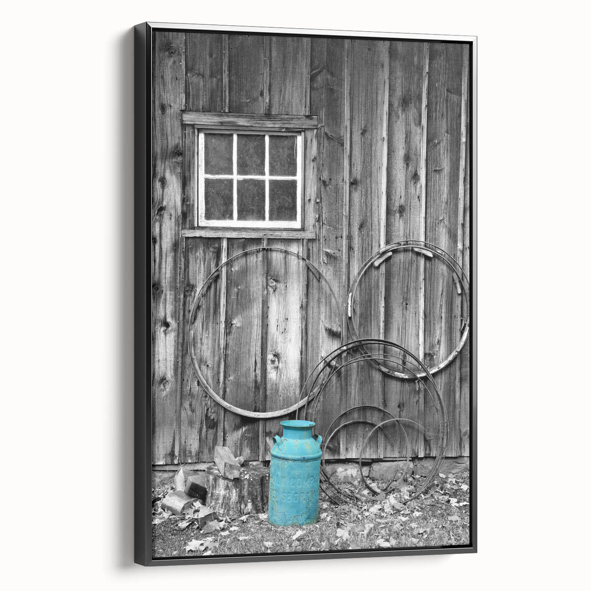 Black and white framed canvas of Delaware landscape, featuring vintage poster art style, suitable for bedroom decor.