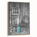 Framed canvas depicting a vintage-style Delaware landscape in muted gold and black tones, suitable for bedroom decor.