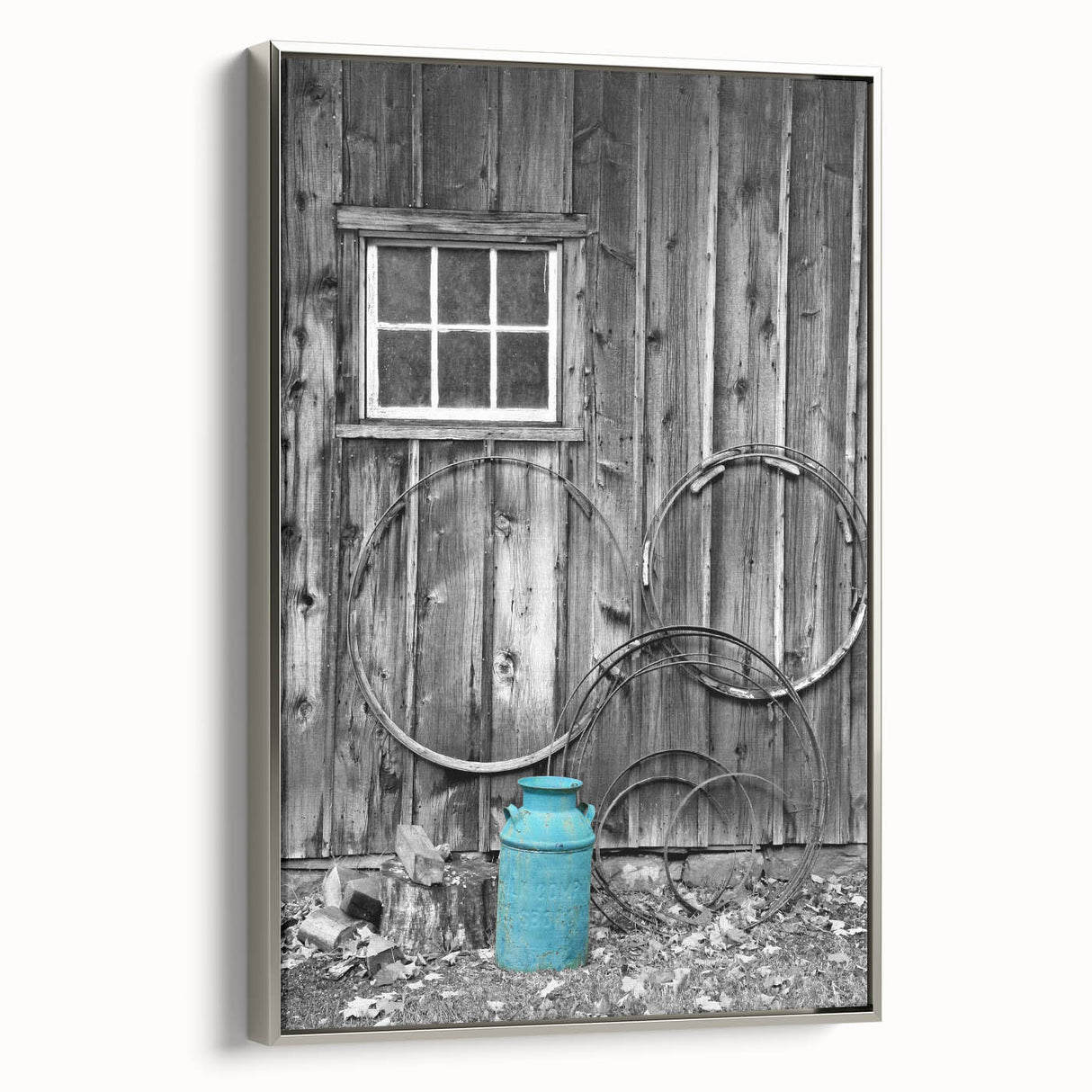 Landscape art painting of Delaware scenery on a framed canvas, featuring muted earth tones and vintage poster style.