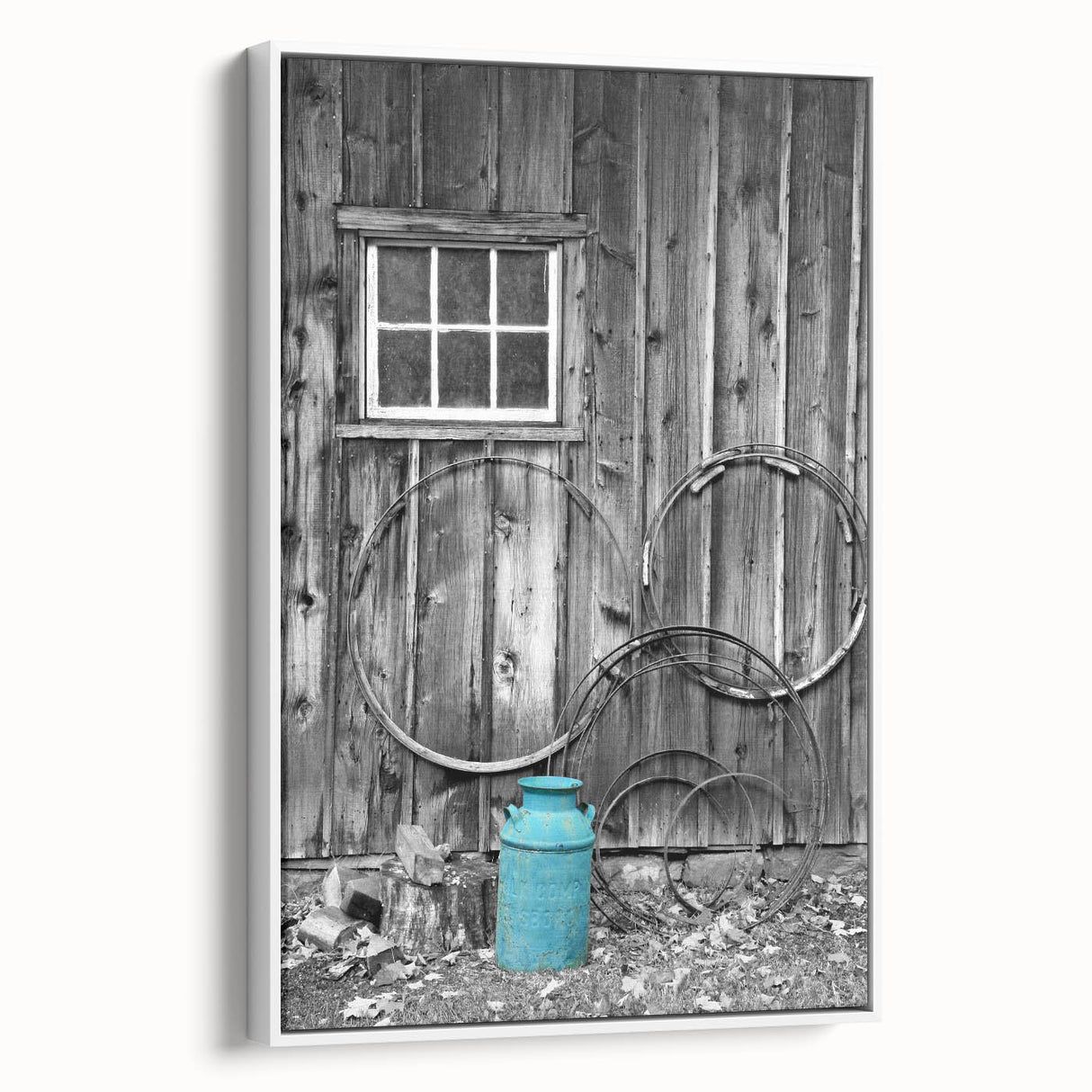 Vintage poster art of Delaware scenery on a white framed canvas.