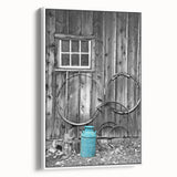 Vintage poster art of Delaware scenery on a white framed canvas.