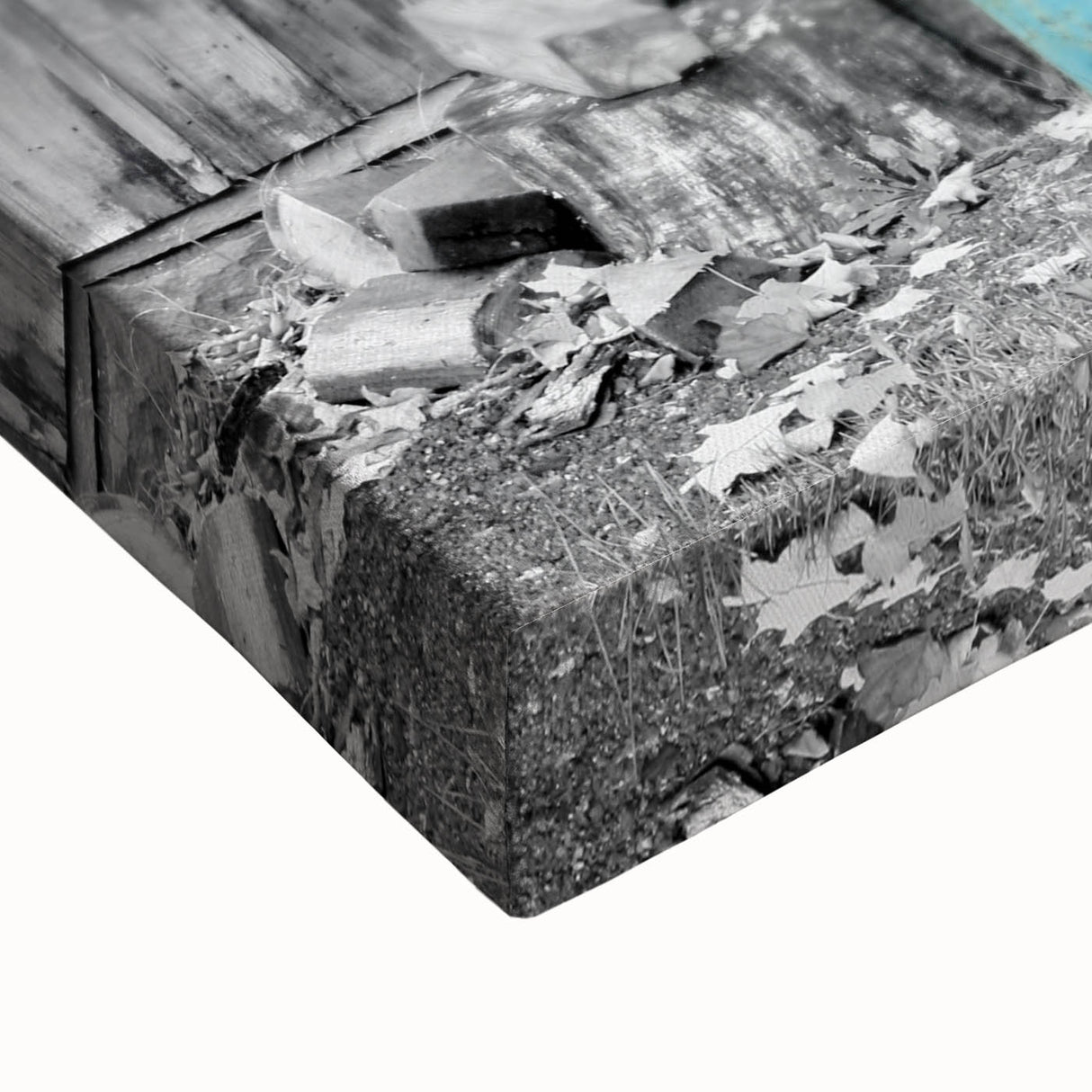 Black and white landscape painting of Delaware scenery on large stretched canvas, ideal for bedroom wall art.
