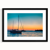 Abstract art print of Florida Keys with vibrant blue and green hues on a textured, extra large canvas.