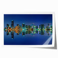 Rolled print of Miami skyline with pastel hues, perfect for art wall dining room.