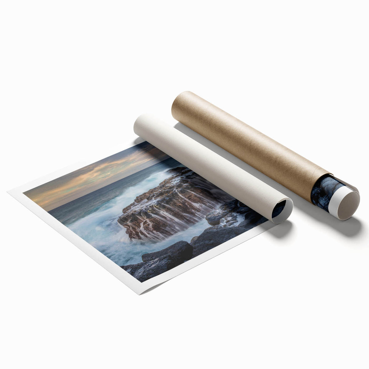 Extra large rolled print of Kauai landscape with vibrant green and blue tones.