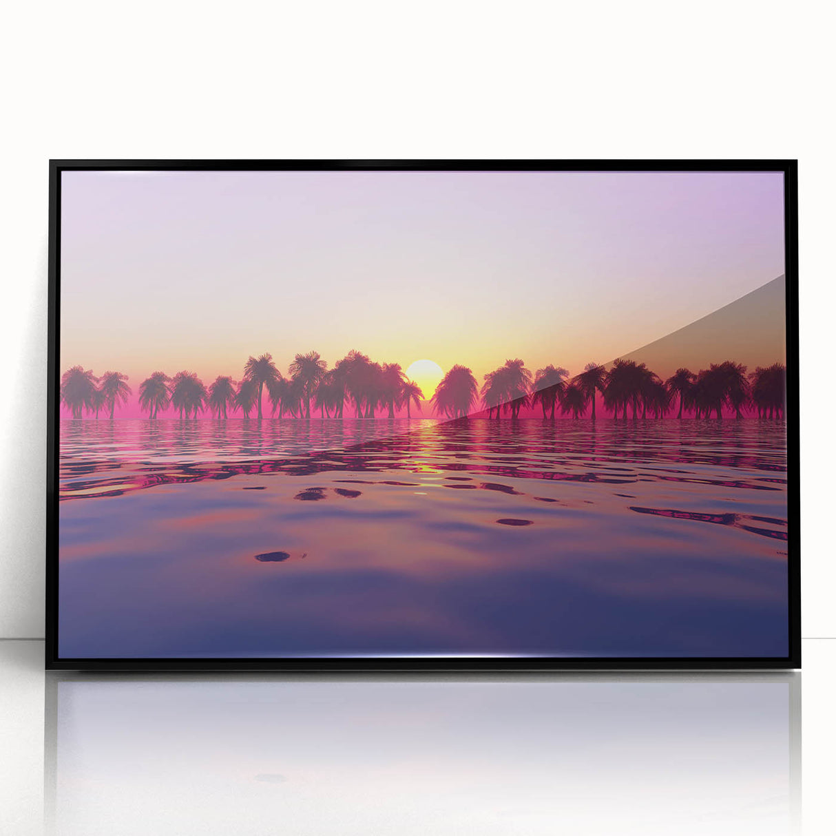 Large abstract wall art depicting a serene Maui landscape in muted earth tones on a framed acrylic panel.