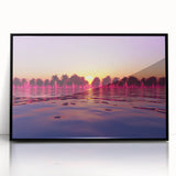 Large abstract wall art depicting a serene Maui landscape in muted earth tones on a framed acrylic panel.