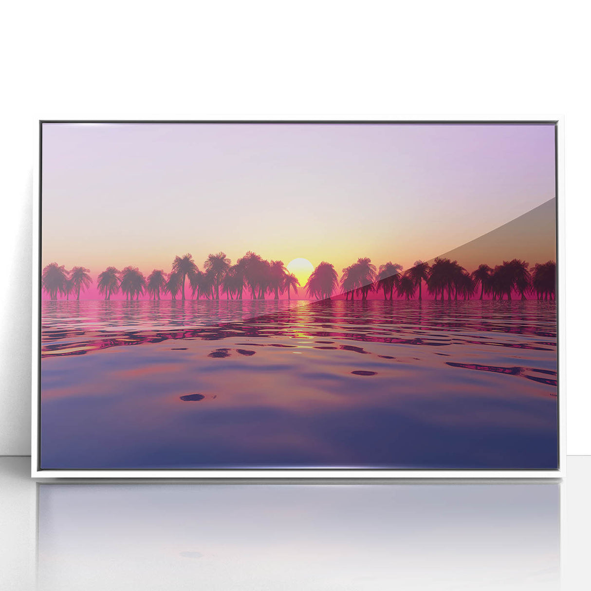 Framed acrylic print of a Maui beach scene in soft pastel shades, ideal for nursery wall art.