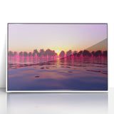 Framed acrylic print of a Maui beach scene in soft pastel shades, ideal for nursery wall art.