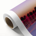 Art Deco style poster of a Maui scenery on rolled canvas, with pastel colors, ideal for nursery wall art.
