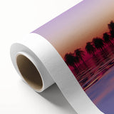 Art Deco style poster of a Maui scenery on rolled canvas, with pastel colors, ideal for nursery wall art.