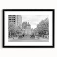 Abstract art print of Indianapolis skyline in vibrant colors on a textured, extra large canvas, ideal for living room decor.