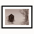 Extra large abstract art print of colorful Iowa scenery on a textured canvas, framed in black.