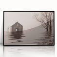 Large abstract wall art featuring a stylized Iowa landscape in muted earth tones on a framed acrylic.