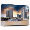 Acrylic print of New Orleans scenery in muted earth tones, ideal for dining room decor.