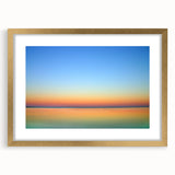 Extra large wall art print of abstract Cape Cod scenery in textured gold frame, ideal for living room decor.