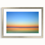 Textured abstract art print of Massachusetts Cape scenery in muted colors on a framed silver mat, ideal for bedroom art.