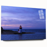 Acrylic print of a serene Nantucket landscape in soft blue and green hues, ideal for bedroom or dining room art.