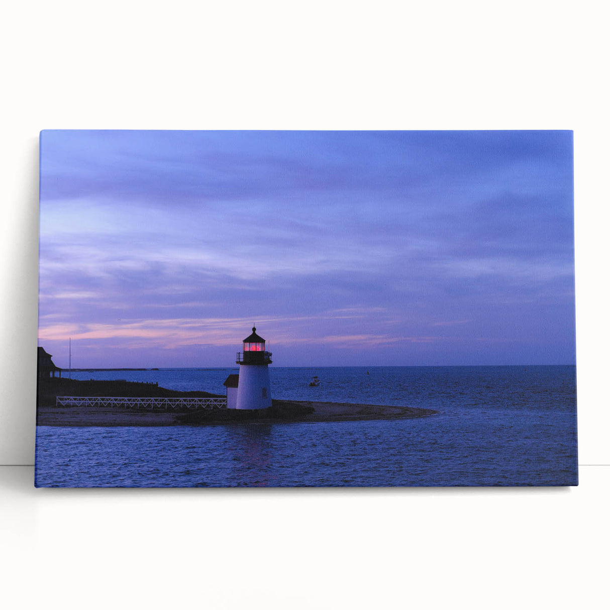 Black and white stretched canvas of Nantucket scenery, ideal for kitchen wall art or bedroom ambiance.