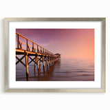 Textured abstract art print depicting a muted Mississippi scenery on a framed silver mat, ideal for bedroom art.