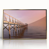 Framed acrylic print of a serene Mississippi landscape in soft gold and green hues, ideal for modern nursery wall art.