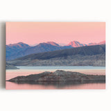 Black and white photograph of Lake Mead on stretched canvas, suitable as large kitchen wall art.