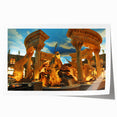 Rolled print of Las Vegas scenery featuring neon colors and city landmarks, suited for art wall dining room.