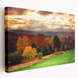 Scenic New Hampshire landscape on large stretched canvas, featuring lush greenery and blue skies.