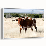 Vintage poster art of a New Mexico landscape on a framed canvas, featuring a black and colorful palette.