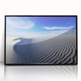 Large abstract wall art depicting the White Sands in New Mexico, rendered in muted tones on a framed acrylic print.