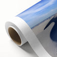 Art deco poster of White Sands in New Mexico, featuring soft pastel hues on rolled canvas, ideal for nursery wall art.
