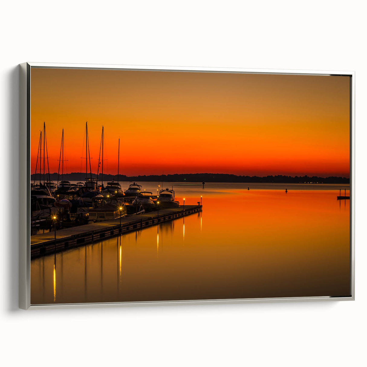 Framed canvas depicting a vintage-style landscape of Charlotte, North Carolina in silver and black tones.